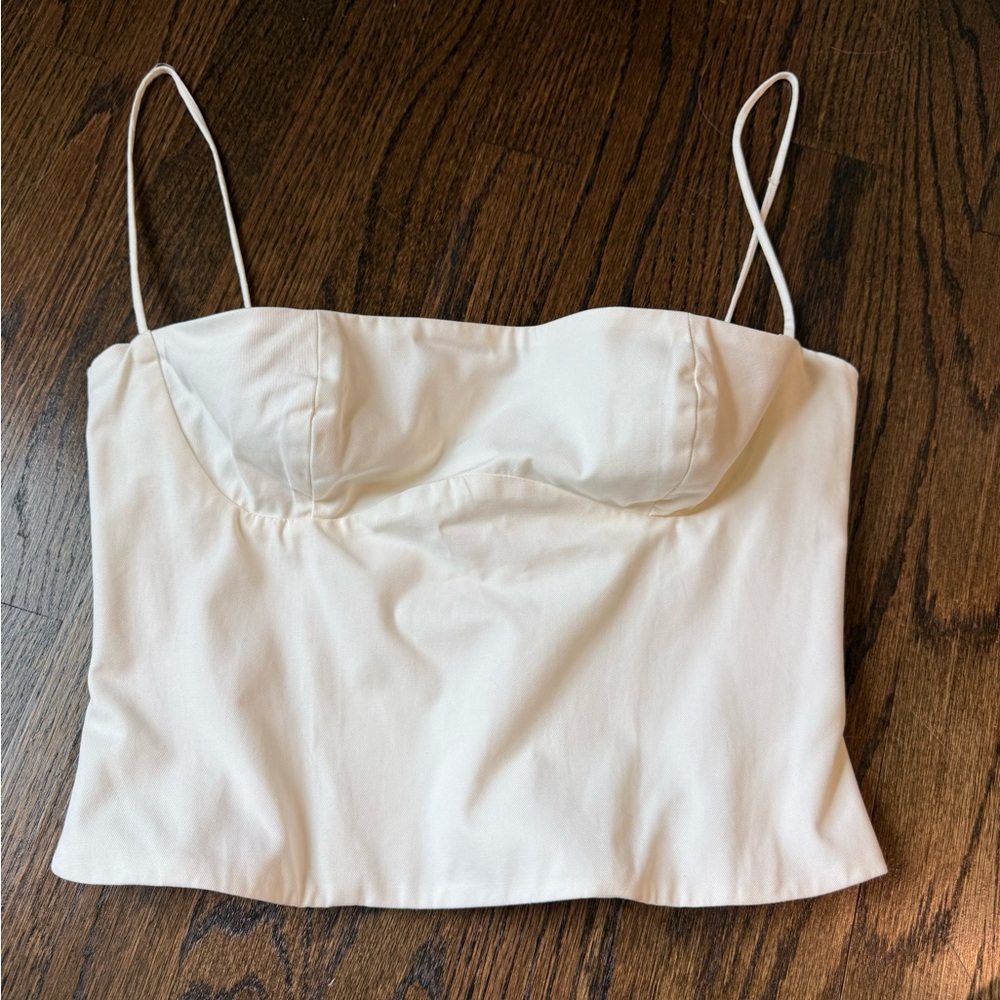 Audette structured cotton twill corset Top